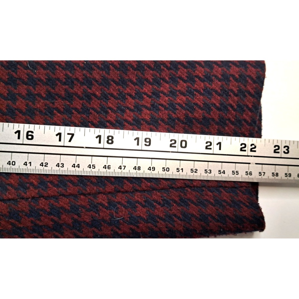 Vtg PEABODY HOUSE Women's 5/6 Houndstooth Blazer Jacket Burgundy Navy Academia - Picture 11 of 11